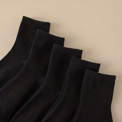 5 Pairs Crew Socks Comfy & Breathable Women's Mid Tube Stockings