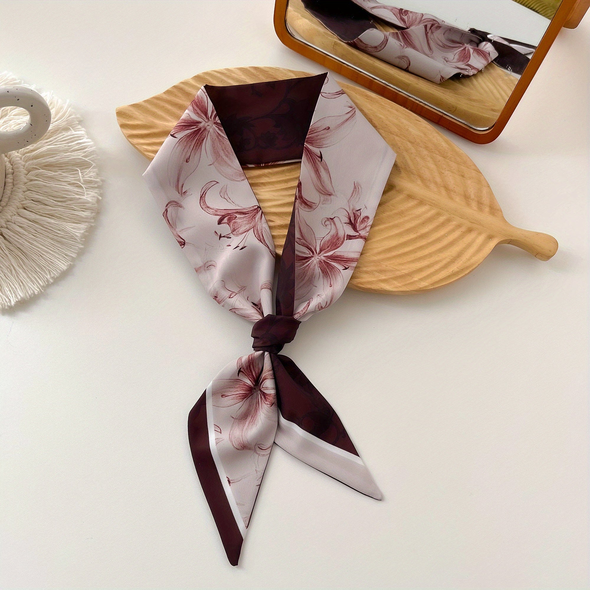 French Bow Vintage Headband Thin Long Scarf Ribbon Accessories