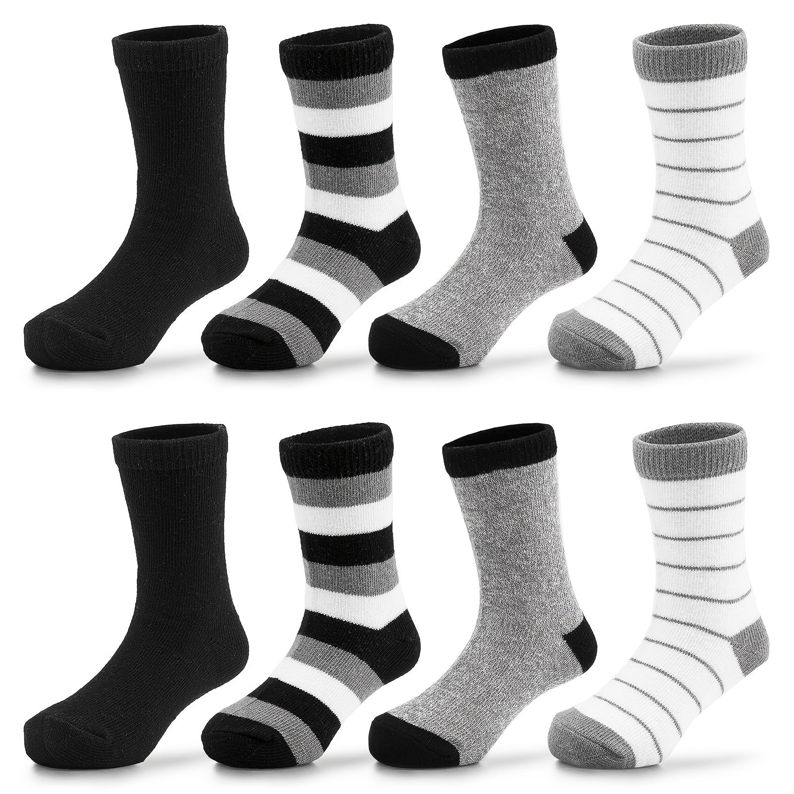 Kids Striped Non slip Crew Socks for Boys and Girls