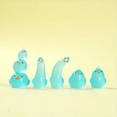 5pcs Luminous Chicken Decoration Resin Micro Landscape Ornament DIY Funny