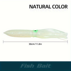 10pcs Luminous Squid Soft Baits 12 Inches Sea Fishing Bait