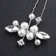 Faux Pearl & Rhinestone Hair Pin Wedding Accessory
