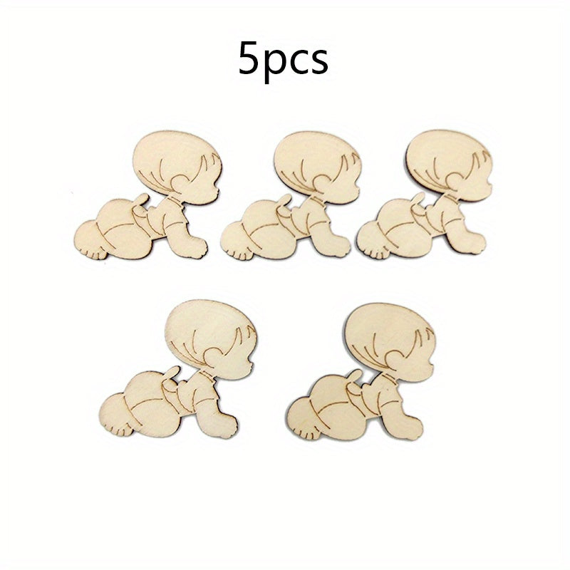 5pcs Wooden Shapes for Painting Decoration