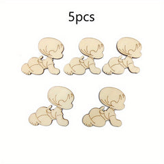 5pcs Wooden Shapes for Painting Decoration