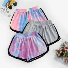 Tie Dye & Solid Shorts 3-Piece Set for Women