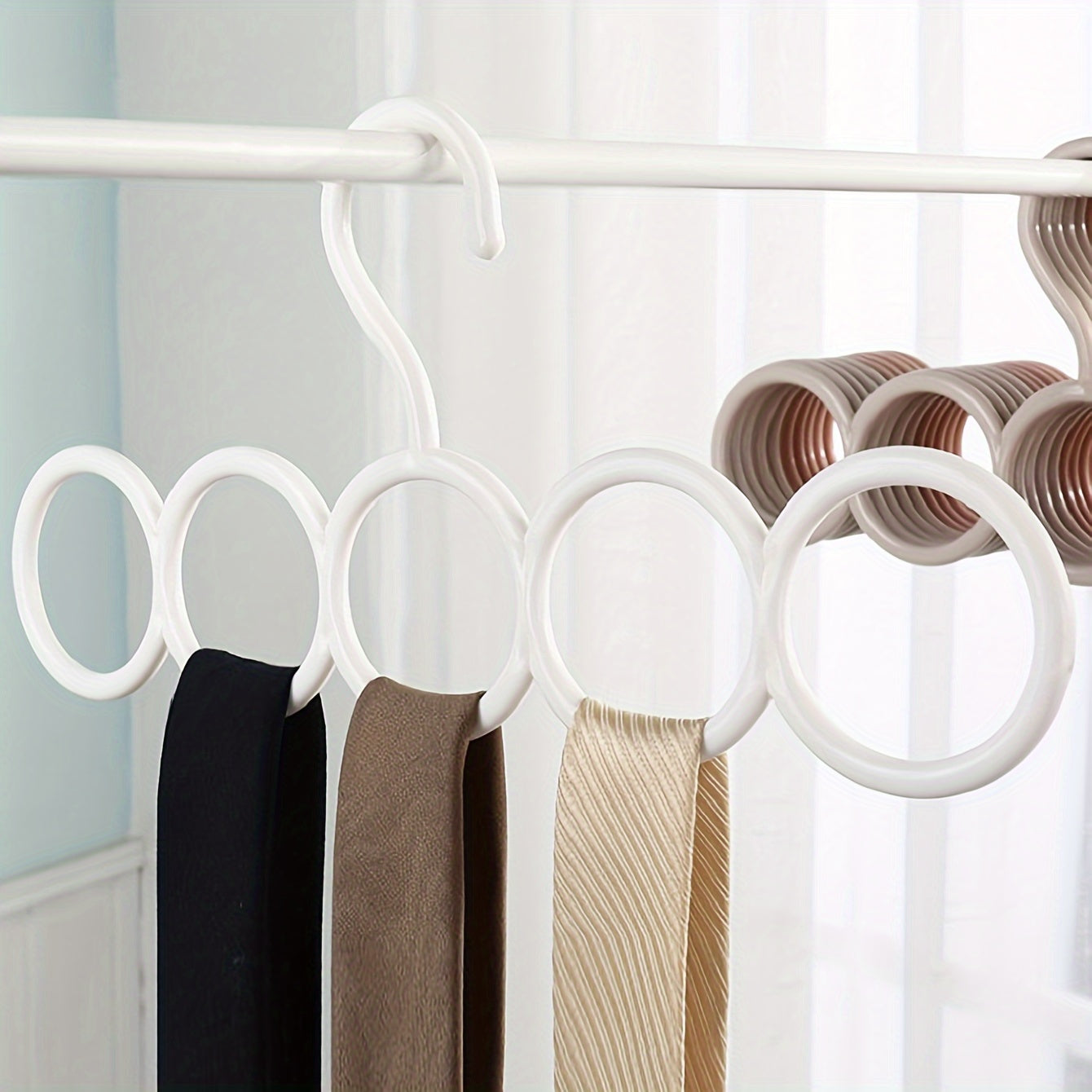 6pcs Scarf Rack Organizer Hanger Space Saving Wardrobe Hanger