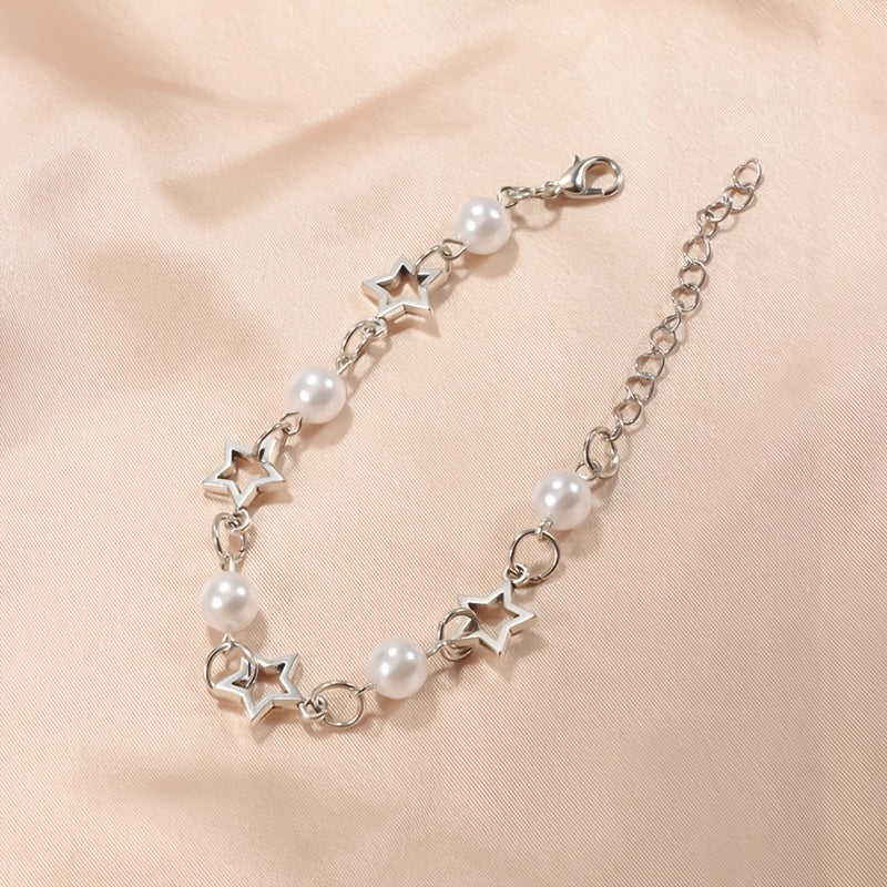 Star & Pearl Beaded Bracelet for Girls