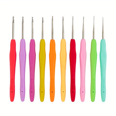 10pcs Lace Crochet Hooks Set 0.5mm-2.75mm Soft Grip