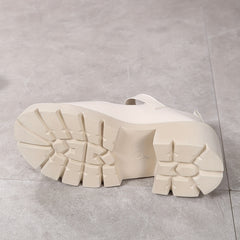 Women's Chunky Heel Buckle Strap Platform Shoes