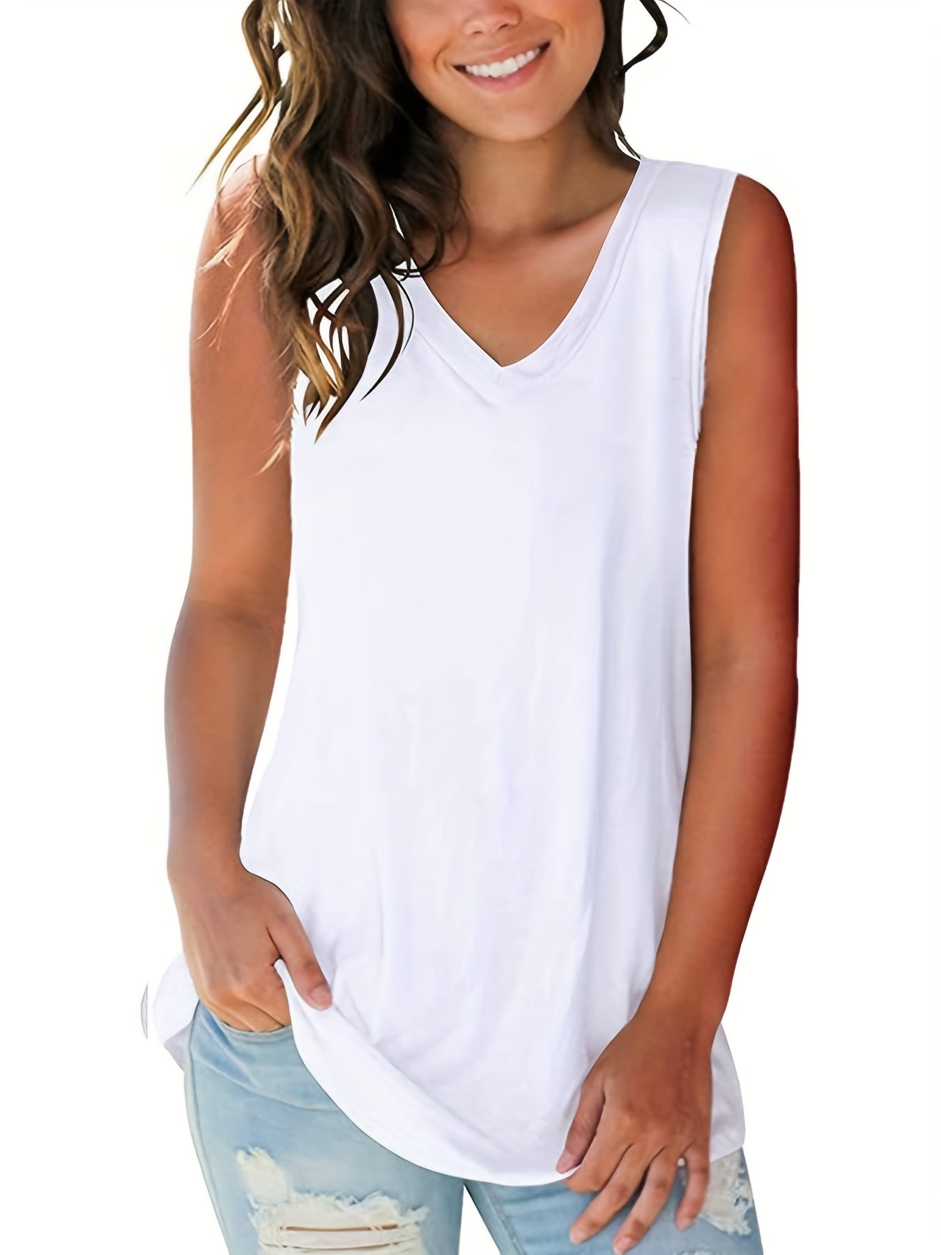 Casual V Neck Tank Top for Summer