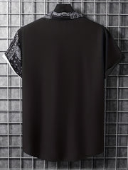 Men's Retro Flower Print Short Sleeve Shirt