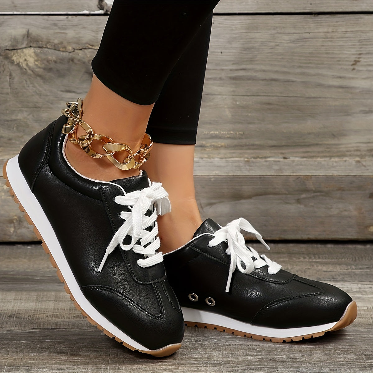 Women's Platform Sneakers Lace Up Outdoor Shoes Lightweight Trainers