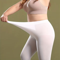Solid High Waist Anti-Hook Thin Stirrup Tights