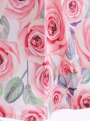 Girls Sleeveless Flowers Graphic Princess Dress Gown Piano Performance Dress