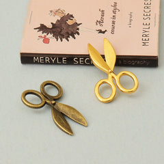 2pcs Dollhouse Mini Scissors Bronze Toy Alloy Desktop Ornament