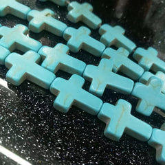 12pcs Turquoise Big Cross Beads 25 35mm