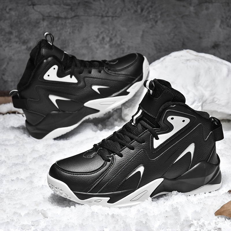 Men's Plush Lined Basketball Shoes Non Slip Sneakers