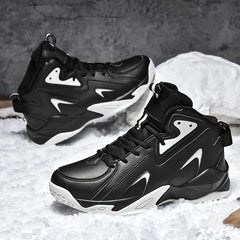 Men's Plush Lined Basketball Shoes Non Slip Sneakers