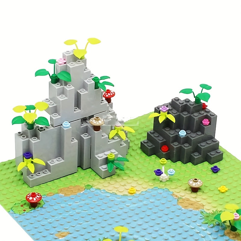 4pcs MOC Mountain & Forest Scenes with Accessories Building Blo