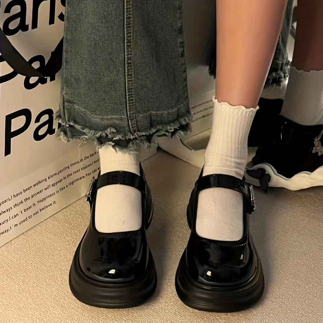 Chunky Mary Jane Butterfly Strap Platform Loafers