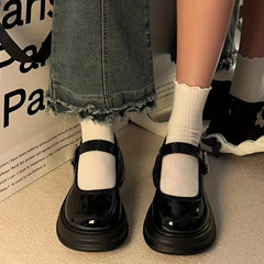 Chunky Mary Jane Butterfly Strap Platform Loafers