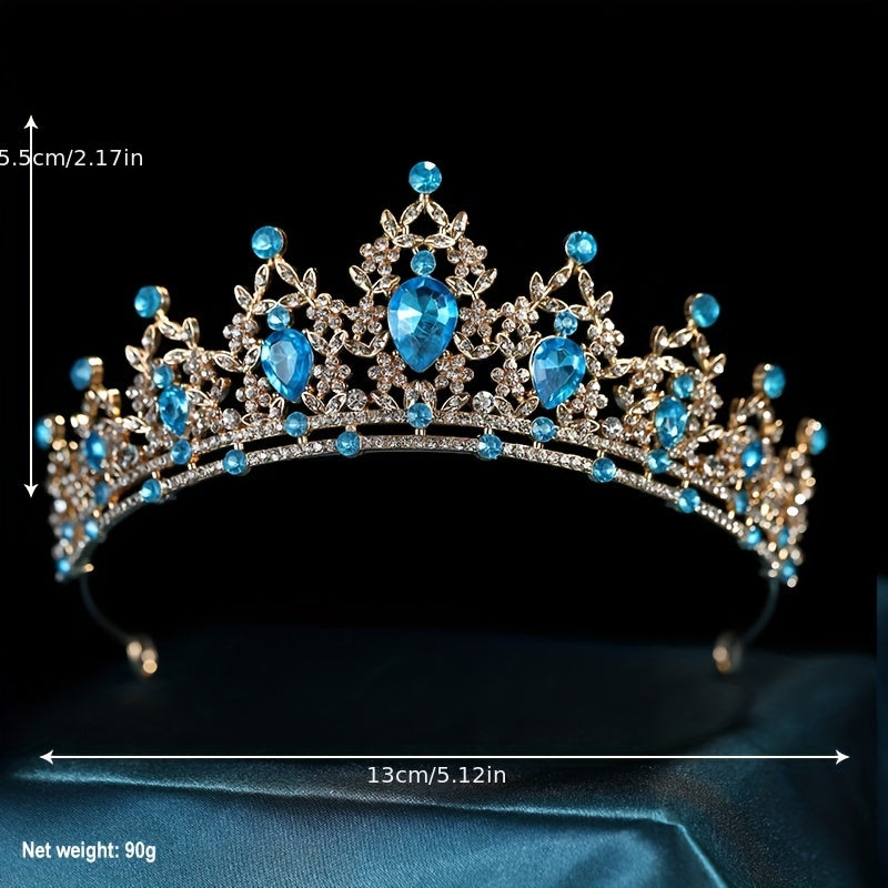 Bridal Crown Crystal Alloy Crown Head Jewelry Baroque Style Hair Band