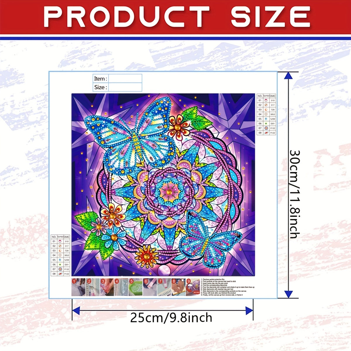 Butterfly Flower Pattern Diamond Painting Kit for Beginners