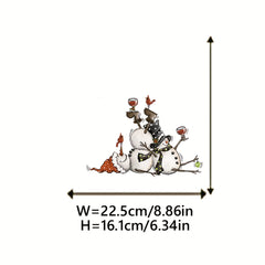 Winter Snowman Heat Transfer Vinyl Iron On For T-Shirts Christmas