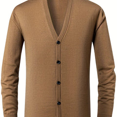 Men's Vintage Style Wool Cardigan Coat V Neck Button Up
