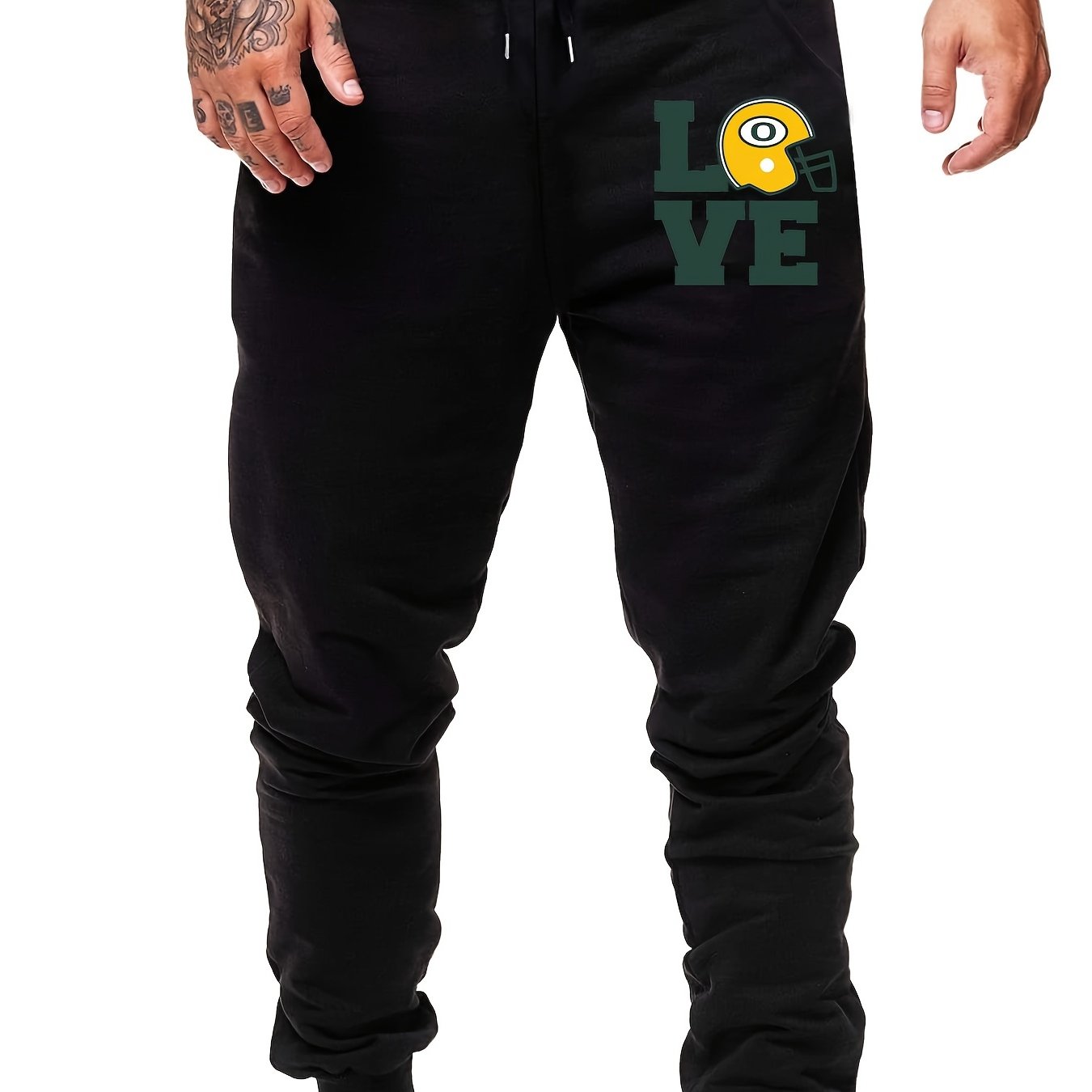 Men s Foot Bowl Element Cartoon Graphic Print Drawstring Sweatpants