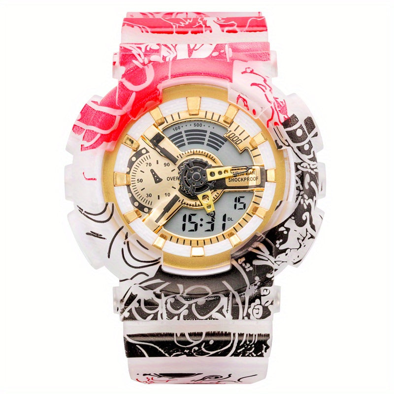 Comic Pattern Round Electronic Watch Waterproof Luminous Wrist Watch