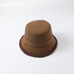 Women Winter Bucket Hat Solid Warm Hat Outdoor Casual Style Hat For Women Girls