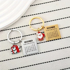 Santa Claus Christmas Calendar Key Chain Bag Purse Car Key Pendant Gift