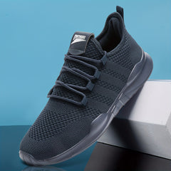Men's Breathable Lace Up Knit Sneakers Casual Outdoor Walking Running Shoes