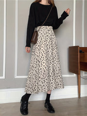 Floral Print Elastic Waist Skirt for Spring & Summer