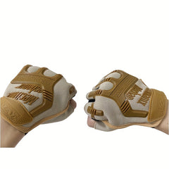 2pcs Outdoor Tactical Non-slip Half Finger Gloves For Training Cycling