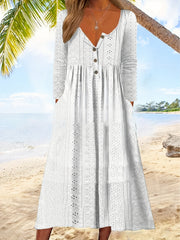 Women's Eyelet Embroidery Maxi Dress
