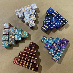 16MM 6-Sided Dice Set 10 Colors Acrylic With Velvet Bag