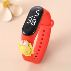 Cartoon Sun Bow Decor LED Silicone Watch For Kids