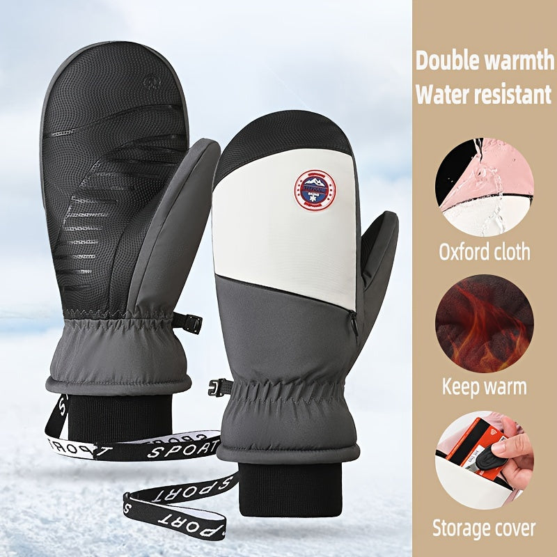 Unisex Ski Gloves Waterproof Windproof Coldproof Thickened Sports Gloves