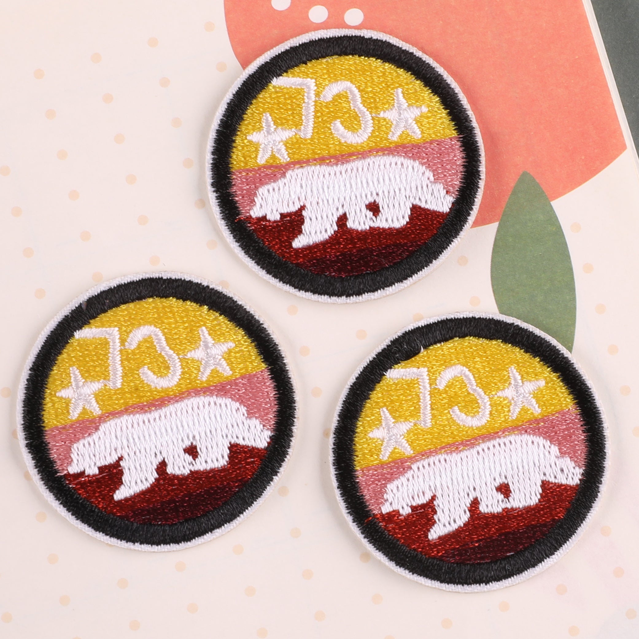 3pcs Cartoon Animal Number Badges Patches Iron on for Girls Clothing
