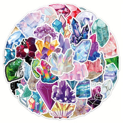 50pcs Crystal Stickers Laptop Water Bottle Bumper Skateboard Decor