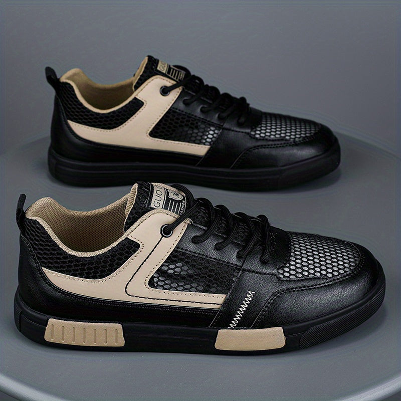 Men's Mesh Lace-Up Sneakers Outdoor Walking Shoes