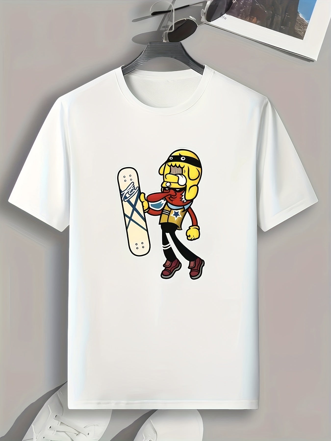 Skateboard Print Men's Graphic T-shirt for Summer