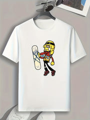 Skateboard Print Men's Graphic T-shirt for Summer