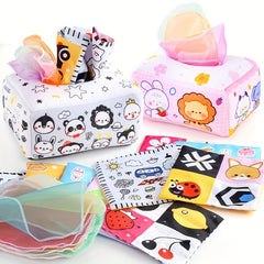 Baby Cloth Book Toy Box Animal and Powder Tear Tissue