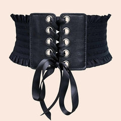 Elastic Lace-Up Corset Waist Belt for Women