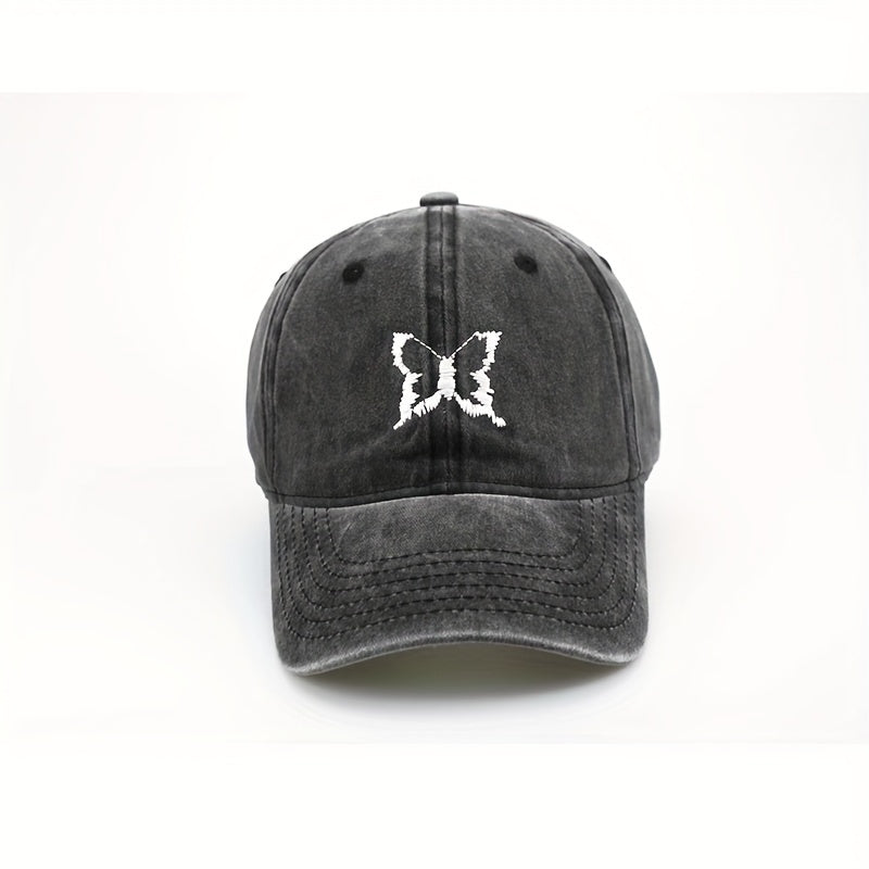 Unisex Butterfly Embroidered Baseball Cap for Outdoor Sport