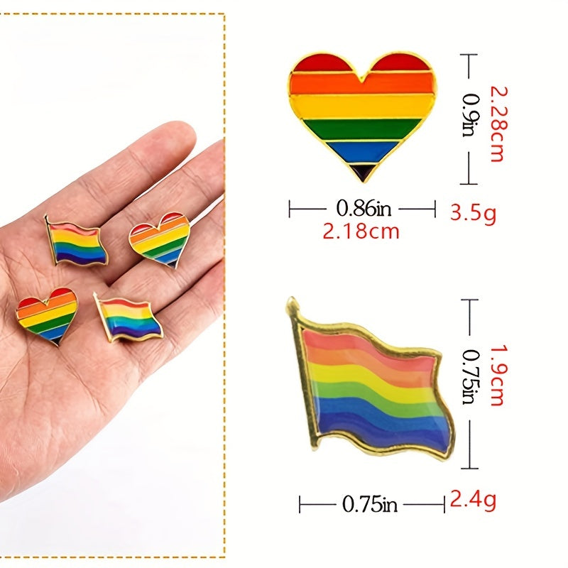 5pcs Gay Pride Rainbow Enamel Lapel Pin Set LGBTQ Flag LGBTQ Lapel Pin