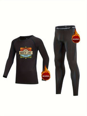 2pcs Kids Compression Fleece Sets Cartoon NORTH LAKE Pattern